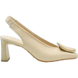 Hispanitas Γόβες Slingback Δερμάτινες με Χοντρό Ψηλό Τακούνι Μπεζ HV264762-C003