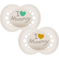 Mam Original I Love Mummy Ορθοδοντικές Πιπίλες Σιλικόνης 16+m Μπεζ 2τμχ 265SU2c