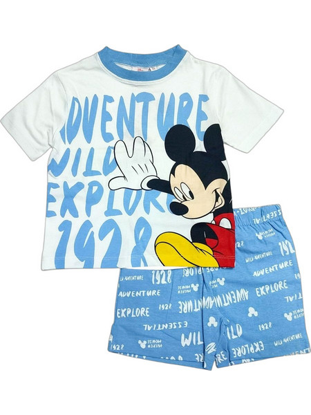 Disney Mickey Mouse Βαμβακερή Καλοκαιρινή Λευκή Γαλάζια EV2005