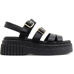 Clarks Δερμάτινα Γυναικεία Σανδάλια Μαύρα 26185888