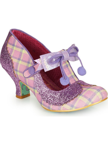 Irregular Choice Charming Chum Γόβες Δερμάτινες με Λεπτό Χαμηλό Τακούνι Λουράκι & Φιόγκο Λιλά 4136-88B