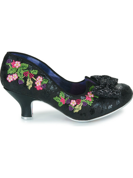Irregular Choice Γόβες Δερμάτινες με Λεπτό Χαμηλό Τακούνι & Φιόγκο Μαύρες 4136-99A