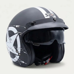 SPD Urban Star Black White Κράνος Μηχανής Jet 1100gr