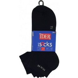 Ider Fleece Ανδρικές Κάλτσες Κοντές Μαύρες 3Pack 2138