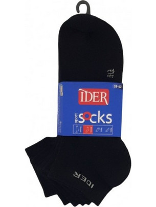 Ider Fleece Ανδρικές Κάλτσες Κοντές Μαύρες 3Pack 2138