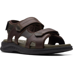 Clarks Walkford Walk Δερμάτινα Ανδρικά Πέδιλα Ανατομικά Καφέ 26171796