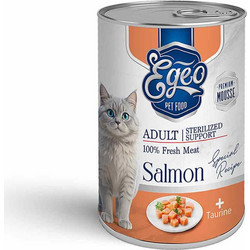 Egeo Pet Food Adult Sterilised Grain Free Mousse with Salmon & Taurine 375gr