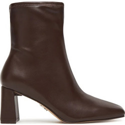 Steve Madden Γυναικεία Μποτάκια Αστραγάλου Δερμάτινα Σοκολατί με Χοντρό Χαμηλό Τακούνι SH1103498