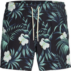 Jack & Jones Ανδρικό Μαγιό Σορτς Floral Μαύρο 12291429