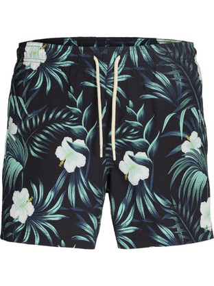 Jack & Jones Ανδρικό Μαγιό Σορτς Floral Μαύρο 12291429
