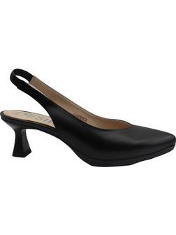 Desiree Diana Γόβες Slingback Δερμάτινες με Λεπτό Χαμηλό Τακούνι Μαύρες MAIA1