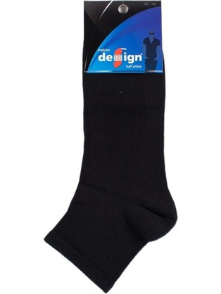 Design Ανδρικές Κάλτσες Κοντές Μαύρες 1101