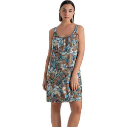 Rachel Mini Καλοκαιρινό Καθημερινό Φόρεμα Floral Μεταξωτό Καφέ 13685-3301