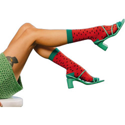 Eat My Socks Καρπούζι Βαμβακερές Ανδρικές Κάλτσες Ψηλές με Σχέδια Κόκκινες EMSNOCFPWA