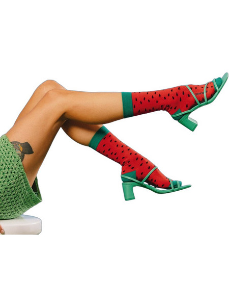 Eat My Socks Καρπούζι Βαμβακερές Ανδρικές Κάλτσες Ψηλές με Σχέδια Κόκκινες EMSNOCFPWA