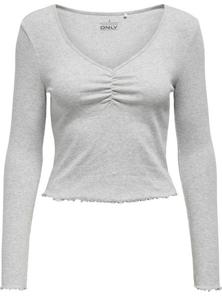 Only Γυναικείο Χειμερινό Crop Top Γκρι 15342012