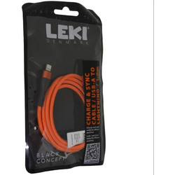 Leki Black Concept Braided USB-A to Lightning Cable 1m Orange 5715582023211