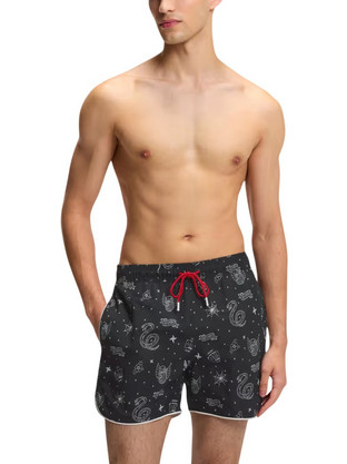 Hugo Boss Ανδρικό Μαγιό Σορτς με Σχέδια Μαύρο 50533795-061
