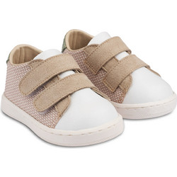 Babywalker Βαπτιστικά Sneakers για Αγόρι Δερμάτινα Ανατομικά Λευκά Εκρού PRI2104
