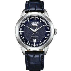 Citizen Ανδρικό Ρολόι Solar με Μπλε Δερμάτινο Λουράκι AW0151-00LC