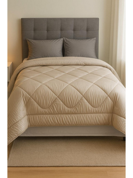 Cosmin Πάπλωμα Υπέρδιπλο Microfiber 220x240 Stripe Beige 4000200