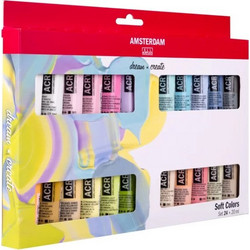Royal Talens Amsterdam Soft Colours Σετ Ακρυλικά Χρώματα Ζωγραφικής 20ml 24τμχ