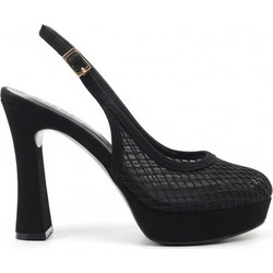 Iris Γόβες Slingback με Χοντρό Ψηλό Τακούνι & Φιάπα Μαύρες G25B511