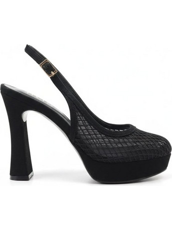 Iris Γόβες Slingback με Χοντρό Ψηλό Τακούνι & Φιάπα Μαύρες G25B511