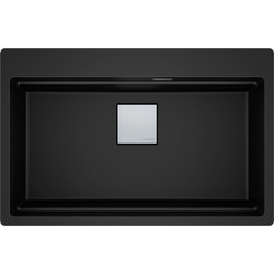 Franke Mythos Kubus Pro KNG 610-73 Ένθετος Νεροχύτης Γρανίτη Ματ Matt Black 79x51cm