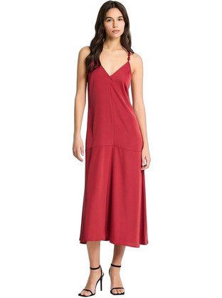 Funky Buddha Midi Καλοκαιρινό Βραδινό Φόρεμα Μπορντό FBL013-117-13