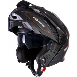 Garibaldi FG110 Adventure Matt Black Red Κράνος Μηχανής Flip-Up 1750gr