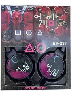 Squid Game EV027 Ασύρματα Bluetooth Ακουστικά On Ear Μαύρα Πολύχρωμα