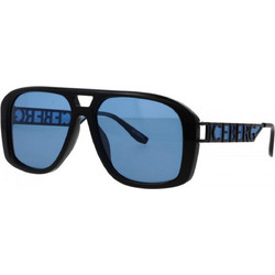 Iceberg IC713S 04 Ανδρικά Γυαλιά Ηλίου Aviator Κοκάλινα Μαύρα με Μπλε Φακό