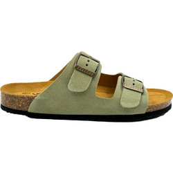 Plakton Afelpado Γυναικεία Σανδάλια Suede Ανατομικά Πράσινο Mint 180010
