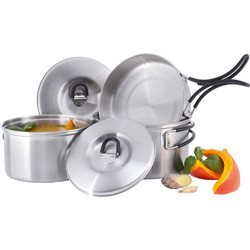 Tatonka Cookset Regular Σετ Μαγειρικά Σκεύη από Ανοξείδωτο Ατσάλι 2τμχ 4000-000