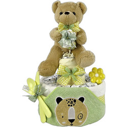 Τούρτα από Πάνες για Νεογέννητο Αγόρι Bear Καφέ Lime DC302