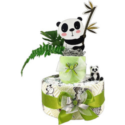 Τούρτα από Πάνες για Νεογέννητο Αγόρι Panda Lime DC111