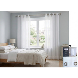 Chios Hellas Κουρτίνα με Τρουκς 140x260 Stripes 20-35260-2 Λευκή