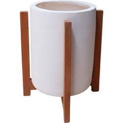 HomeMarkt Hoff Γλάστρα Στρογγυλή Fiber Cement Λευκή 31x43cm HM4682.02S