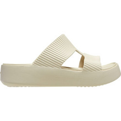 Crocs Getaway Groove Γυναικείες Παντόφλες Καλοκαιρινές Flatforms Ανατομικές Αντιολισθητικές Εκρού 210701-0LH