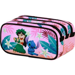 Karactermania Lilo & Stitch Κασετίνα Βαρελάκι με 3 Θήκες Ροζ 09804