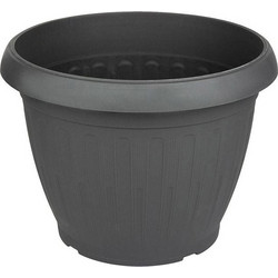 Miltoplast Φαιστός Γλάστρα Εξωτερικού Χώρου Στρογγυλή Πλαστική Ανθρακί 35x26cm