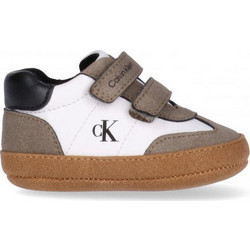 Calvin Klein Βρεφικά Sneakers Αγκαλιάς Άσπρο Καφέ Μαύρο V0B9-83438-1976-Y746