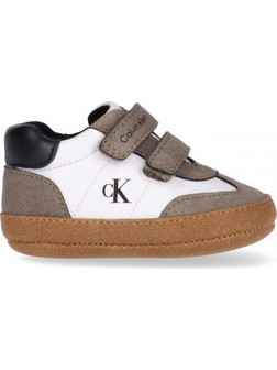 Calvin Klein Βρεφικά Sneakers Αγκαλιάς Άσπρο Καφέ Μαύρο V0B9-83438-1976-Y746