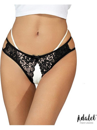 Adalet Hope Γυναικείο Sexy String Αυτοκινήτου με Δαντέλα Μαύρο A-855