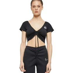 Karl Kani Γυναικείο Καλοκαιρινό Crop Top Μαύρο KW241-041-3