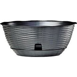 Bama Paglia Γλάστρα Στρογγυλή Πλαστική Ανθρακί 21x8.5cm