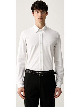 Hugo Boss Ανδρικό Πουκάμισο Μακρυμάνικο Λευκό 50567031-100