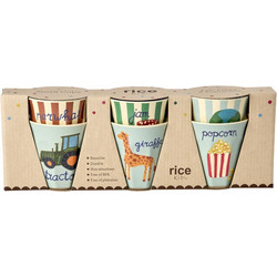 Rice Εκπαιδευτικά Ποτηράκια ABC Print Blue 160ml