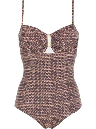 Gsecret Ολόσωμο Μαγιό Strapless Καφέ M5155-37898